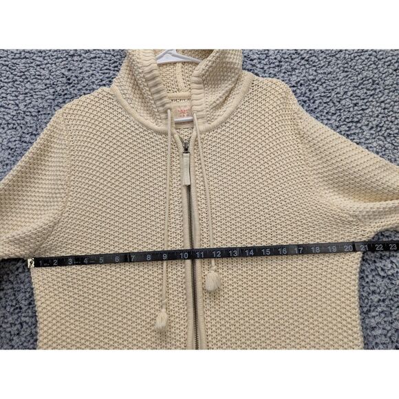 Vintage Old Navy Fisherman Crochet Knit Cardigan Size XL Full Zip 90s Boho Cream - Picture 7 of 10